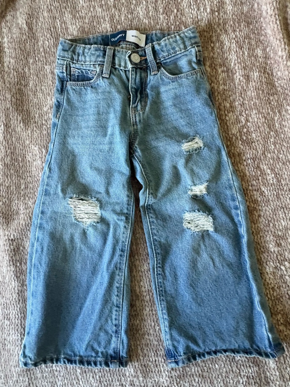 NWOT - Old Navy Light Blue Distressed Wide-Leg Jeans